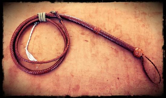 finished kangaroo hide 6ft indy style bullwhip